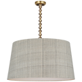 Evelyn 33" Hanging Shade | Hand-Rubbed Antique Brass and Natural Oak | Schumacher Natural Mohave Shade