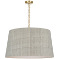 Evelyn 33" Hanging Shade | Hand-Rubbed Antique Brass and White Oak | Schumacher Natural Mohave Shade