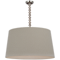 Evelyn 33" Hanging Shade | Polished Nickel and Natural Oak | Schumacher Dove Soho Weave Shade