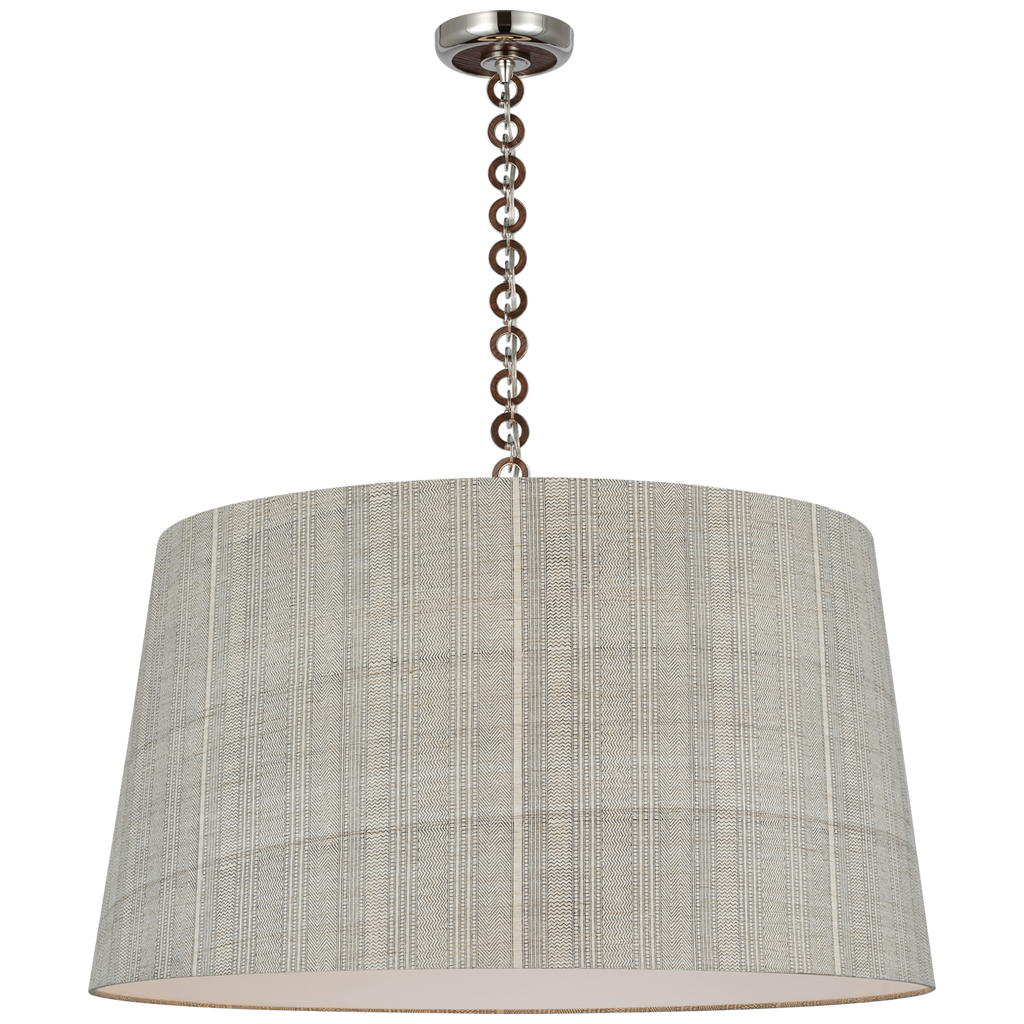 Evelyn 33" Hanging Shade | Polished Nickel and Natural Oak | Schumacher Natural Mohave Shade