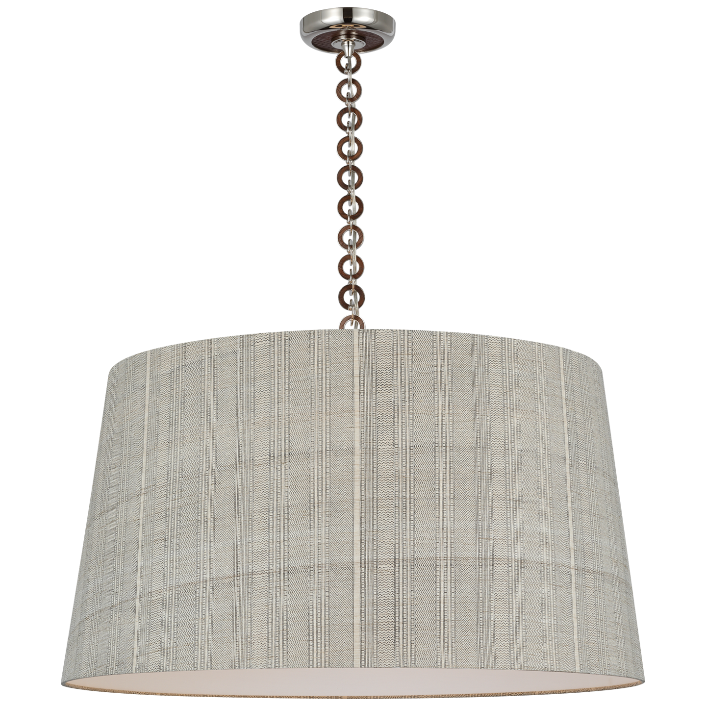 Evelyn 33" Hanging Shade | Polished Nickel and Natural Oak | Schumacher Natural Mohave Shade