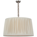 Evelyn 33" Hanging Shade | Polished Nickel and Natural Oak | Champagne Silk Pleated Shade