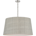 Evelyn 33" Hanging Shade | Polished Nickel and White Oak | Schumacher Natural Mohave Shade