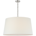 Evelyn 33" Hanging Shade | Polished Nickel and White Oak | Linen Shade