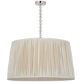 Evelyn 33" Hanging Shade | Polished Nickel and White Oak | Champagne Silk Pleated Shade