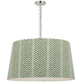 Evelyn 33" Hanging Shade | Polished Nickel and White Oak | Schumacher Verde La Jolla Shade