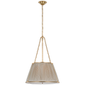Allister 21" Hanging Shade | Hand-Rubbed Antique Brass | Champagne Silk Pleated Shade