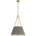 Allister 21" Hanging Shade | Hand-Rubbed Antique Brass | Mist Silk Pleated Shade