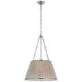 Allister 21" Hanging Shade | Polished Nickel | Champagne Silk Pleated Shade