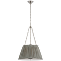 Allister 21" Hanging Shade | Polished Nickel | Mist Silk Pleated Shade