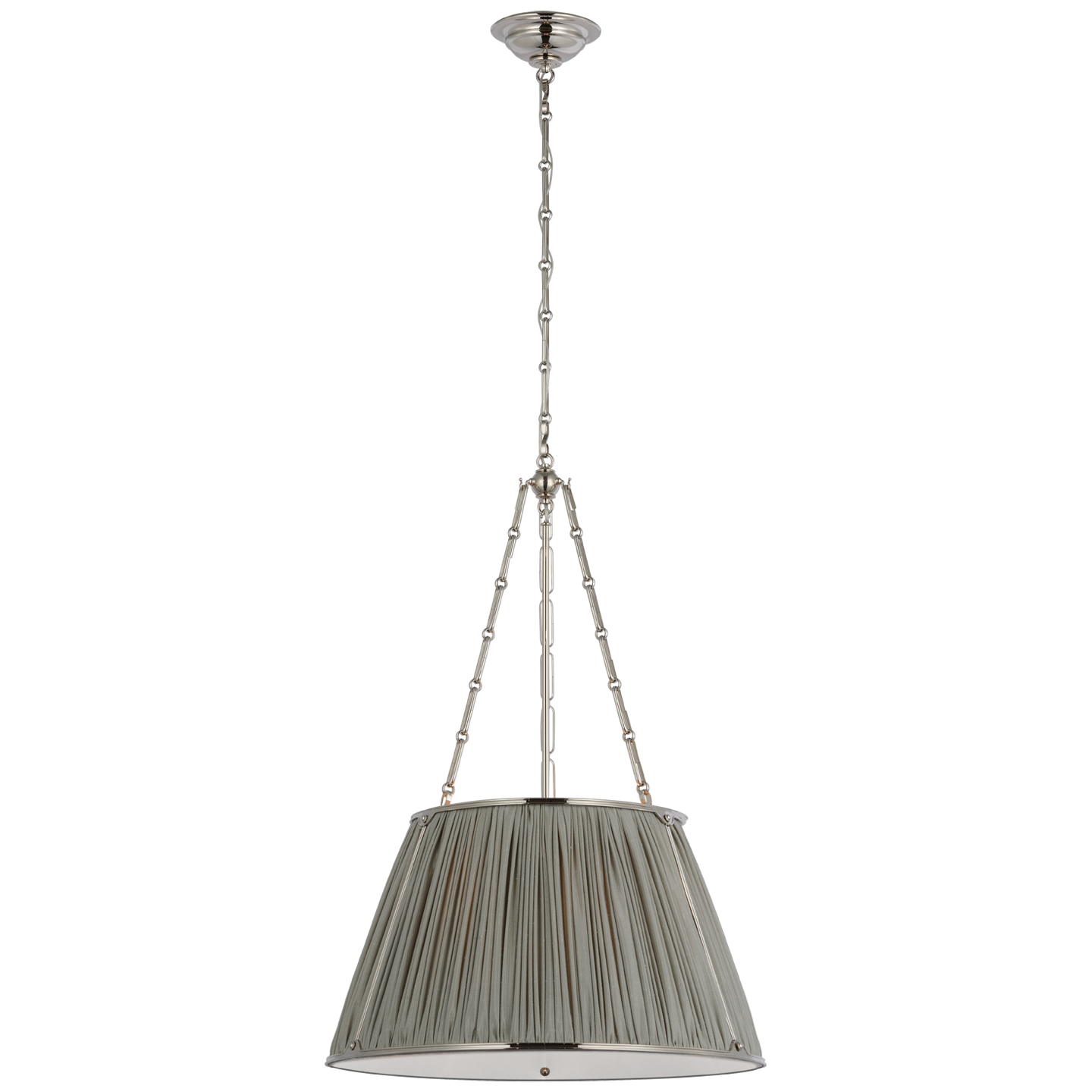 Allister 21" Hanging Shade | Polished Nickel | Mist Silk Pleated Shade