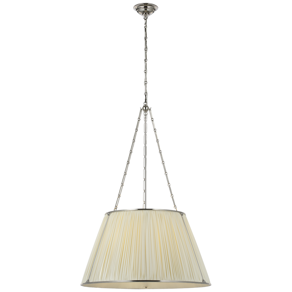 Allister 29" Hanging Shade | Polished Nickel | Silk Pleated Shade