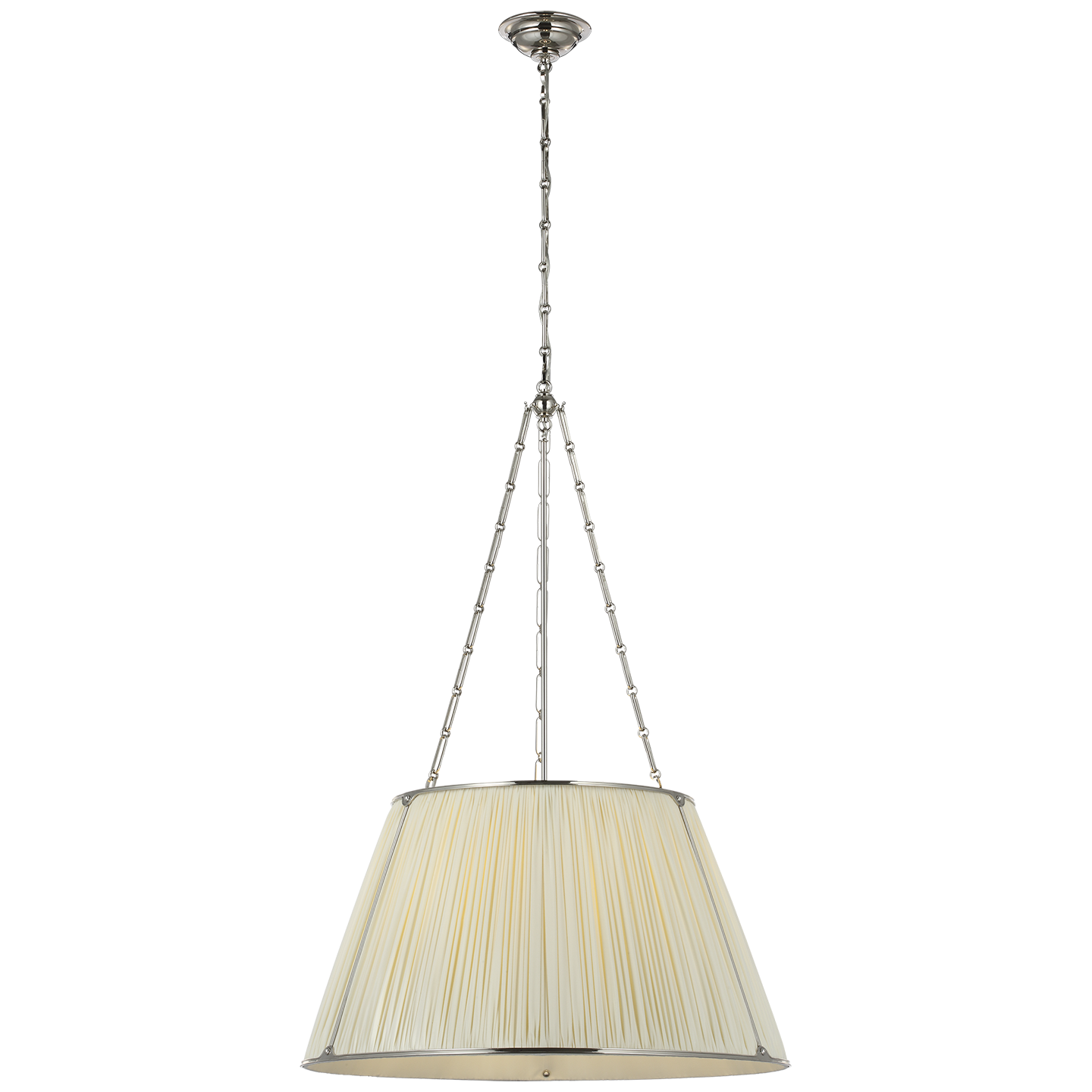Allister 29" Hanging Shade | Polished Nickel | Silk Pleated Shade