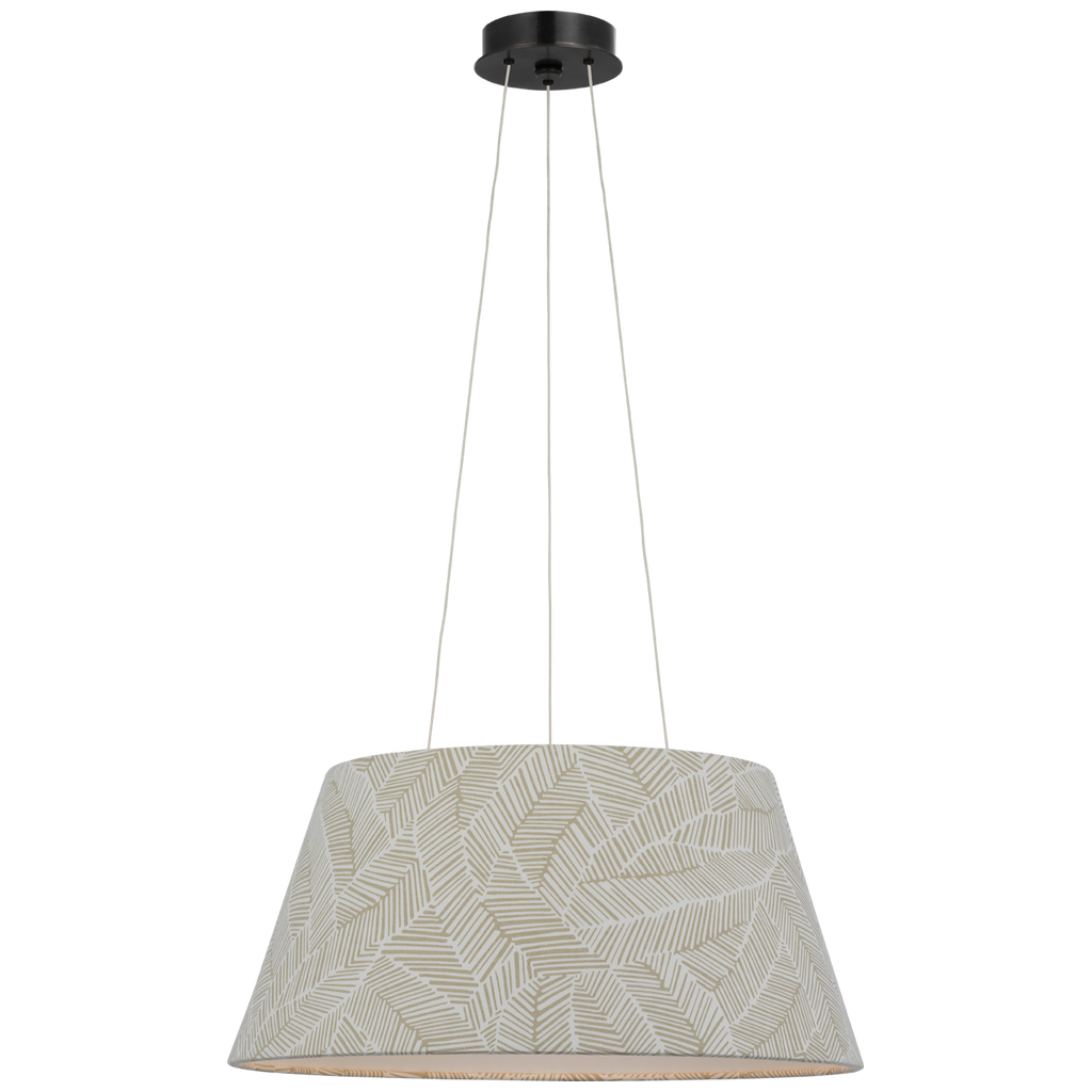 Caufield 21" Hanging Shade | Bronze | Schumacher Taupe Abstract Leaf Shade