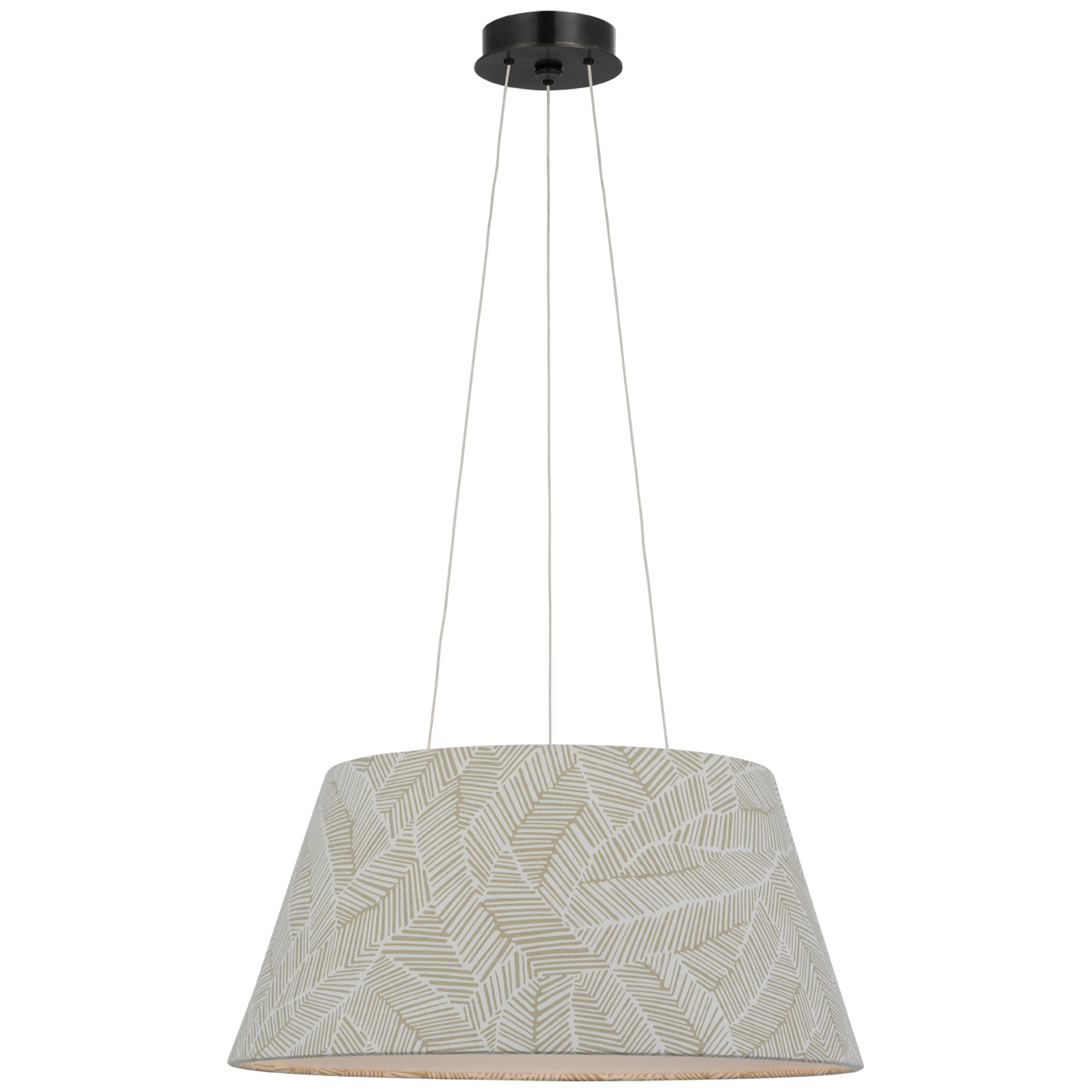 Caufield 21" Hanging Shade | Bronze | Schumacher Taupe Abstract Leaf Shade