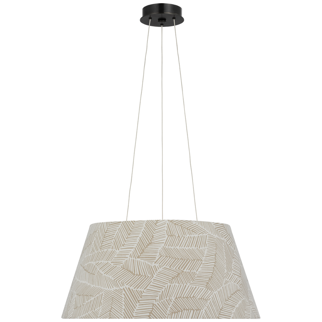Caufield 21" Hanging Shade | Bronze | Schumacher Taupe Abstract Leaf Shade