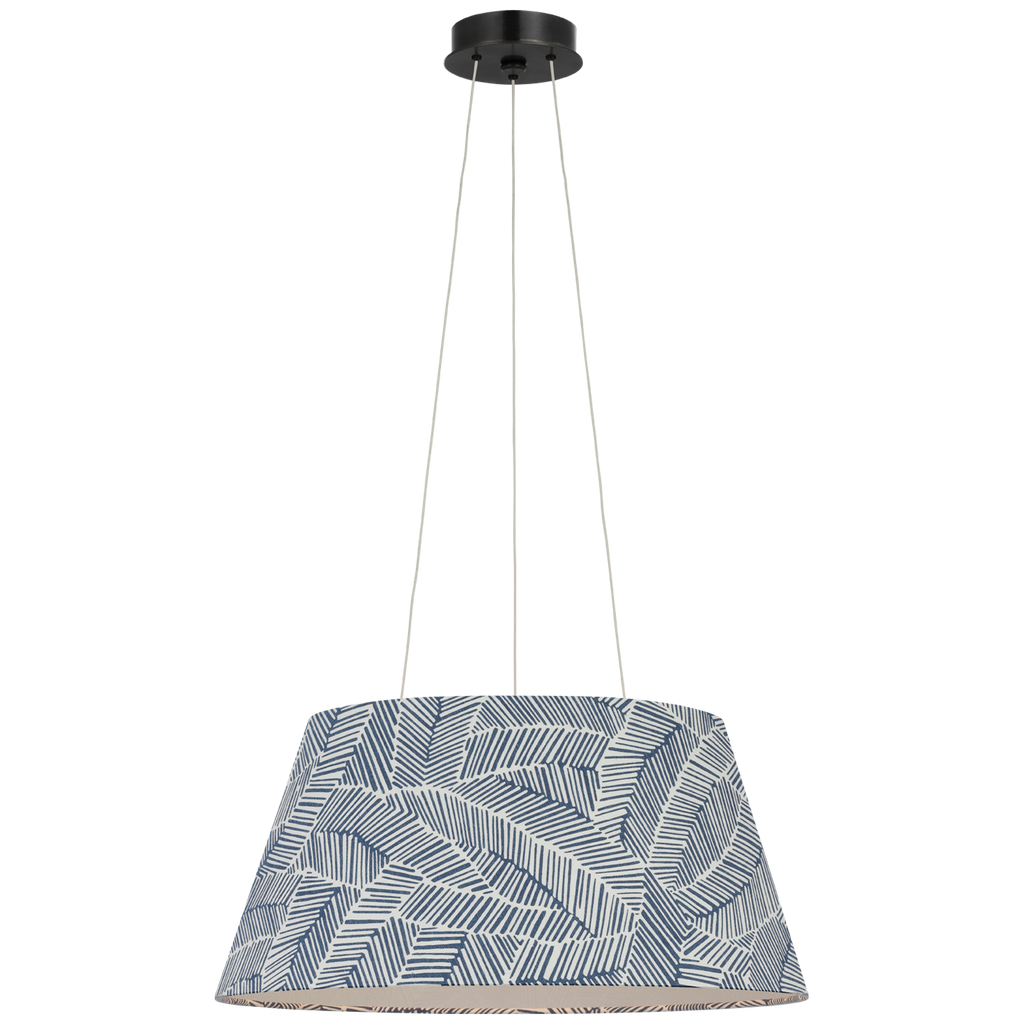 Caufield 21" Hanging Shade | Bronze | Schumacher Navy Abstract Leaf Shade