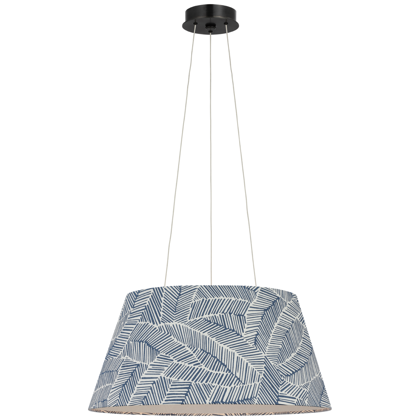 Caufield 21" Hanging Shade | Bronze | Schumacher Navy Abstract Leaf Shade