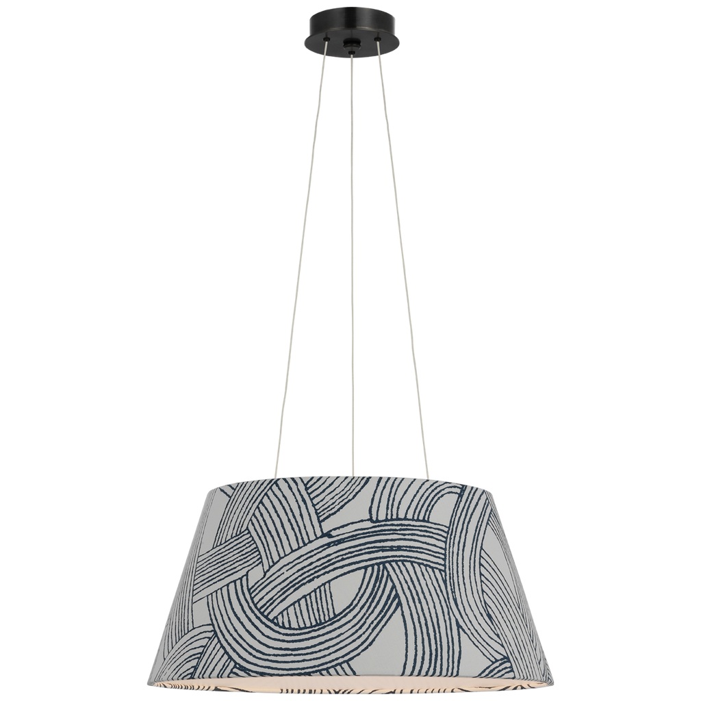 Caufield 21" Hanging Shade | Bronze | Schumacher Blue Freeform Shade