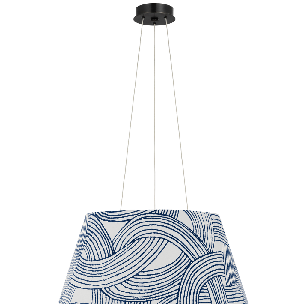 Caufield 21" Hanging Shade | Bronze | Schumacher Blue Freeform Shade