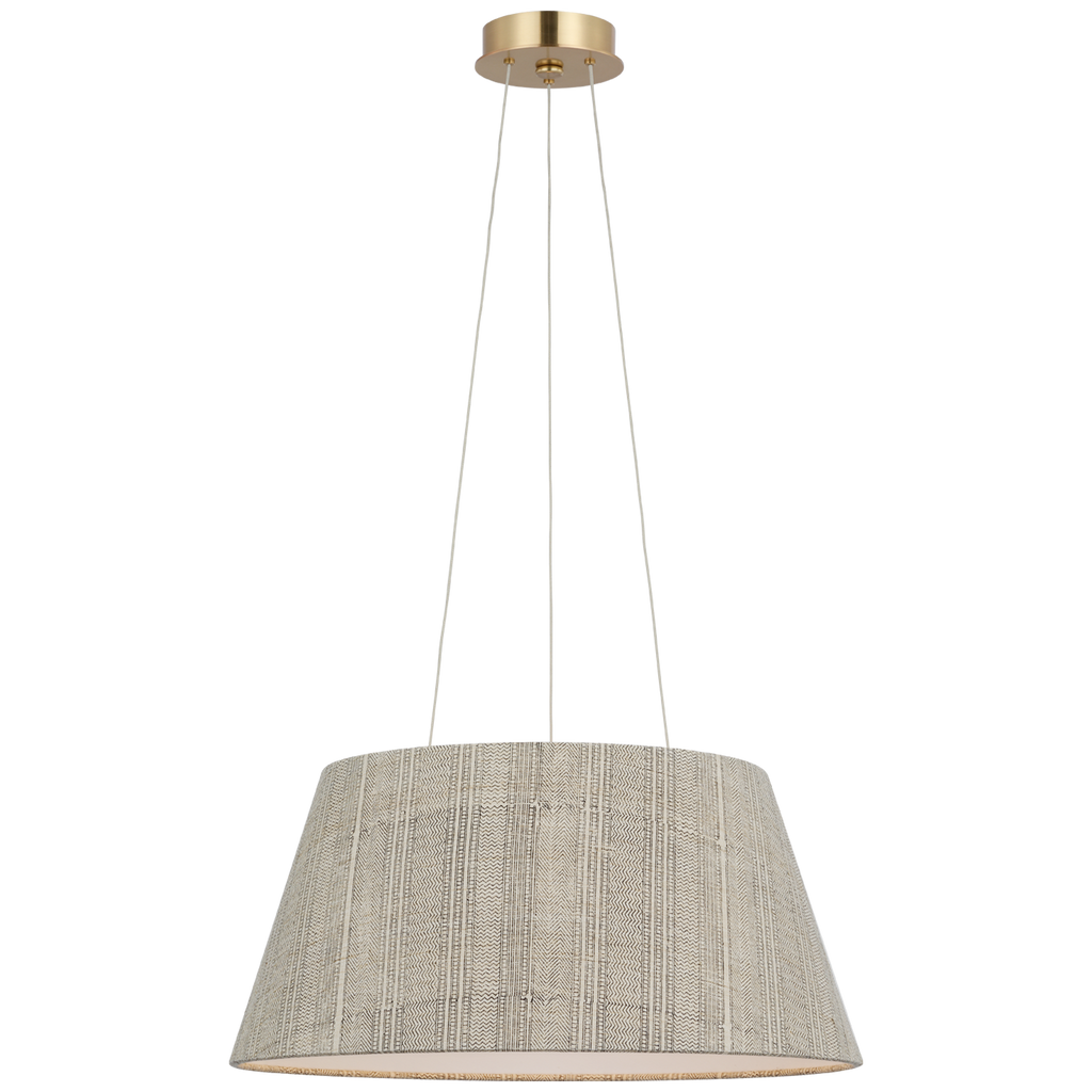 Caufield 21" Hanging Shade | Hand-Rubbed Antique Brass | Schumacher Natural Mohave Shade