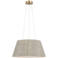 Caufield 21" Hanging Shade | Hand-Rubbed Antique Brass | Schumacher Natural Mohave Shade