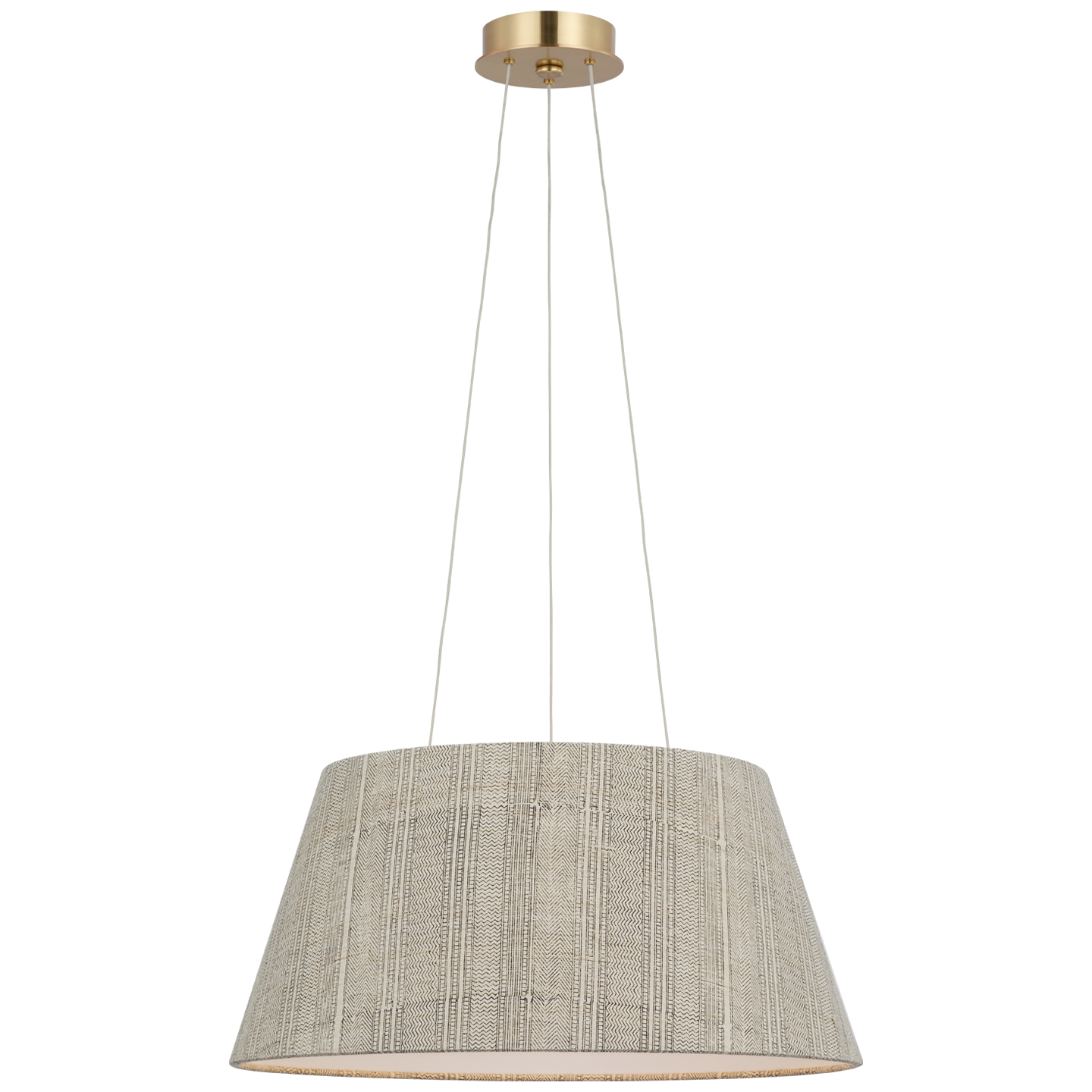 Caufield 21" Hanging Shade | Hand-Rubbed Antique Brass | Schumacher Natural Mohave Shade
