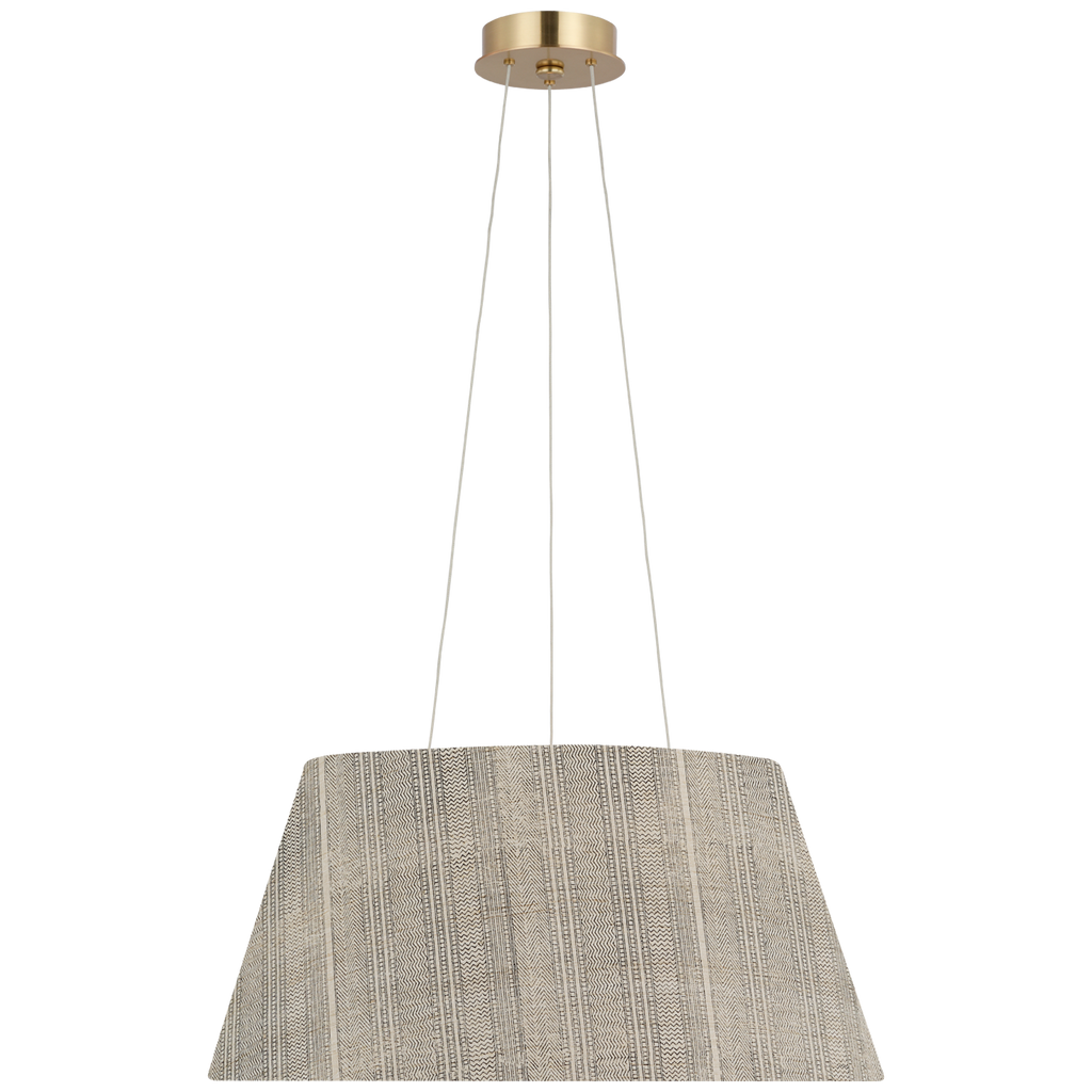Caufield 21" Hanging Shade | Hand-Rubbed Antique Brass | Schumacher Natural Mohave Shade