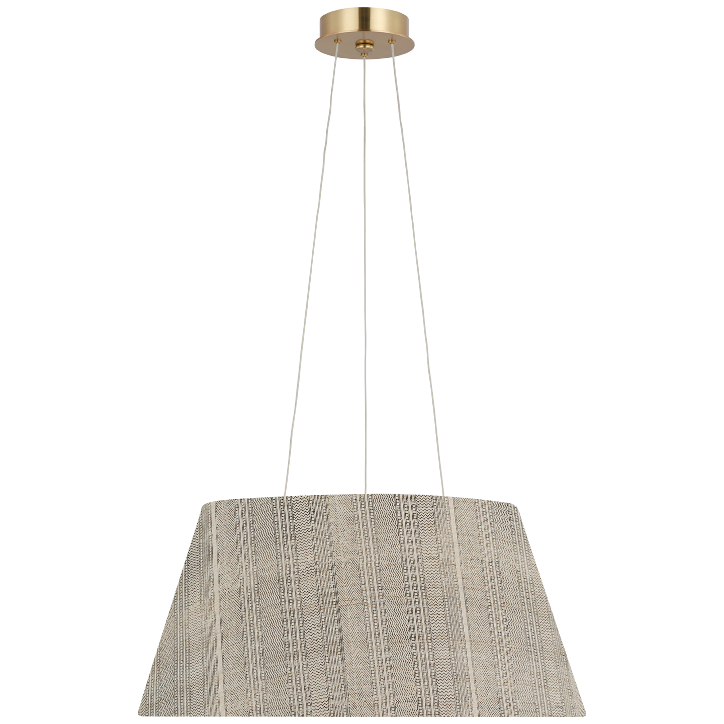 Caufield 21" Hanging Shade | Hand-Rubbed Antique Brass | Schumacher Natural Mohave Shade