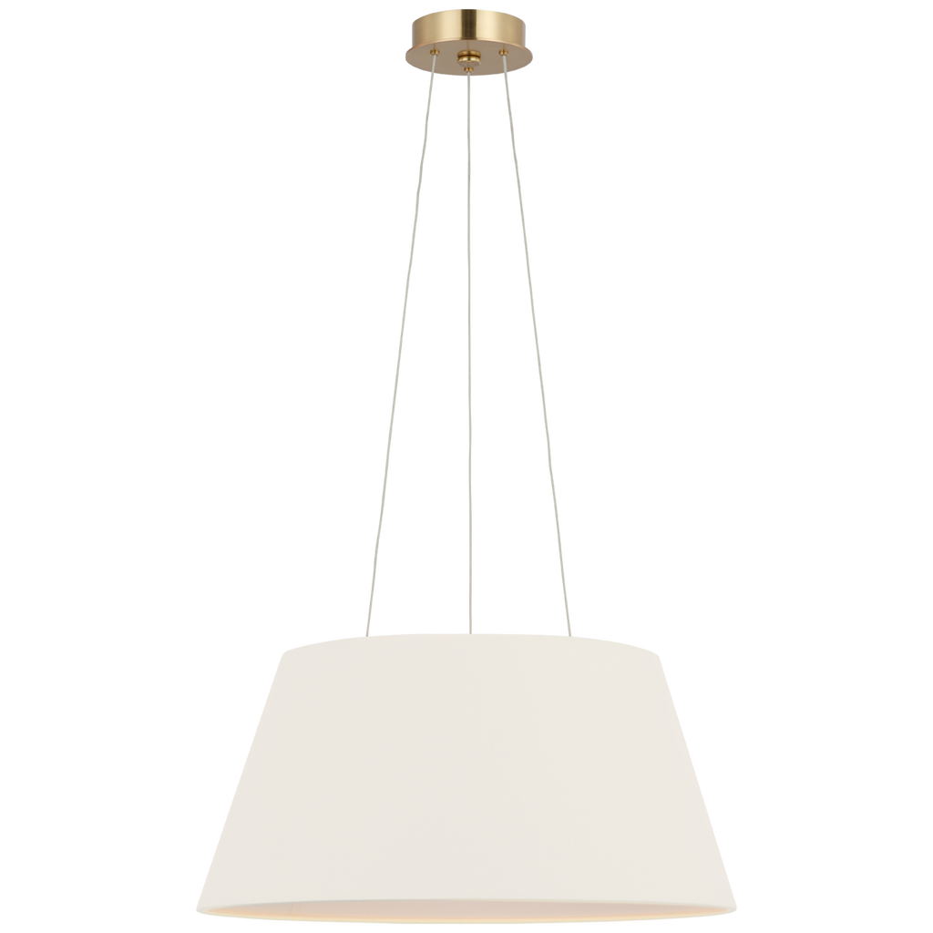 Caufield 21" Hanging Shade | Hand-Rubbed Antique Brass | Linen Shade