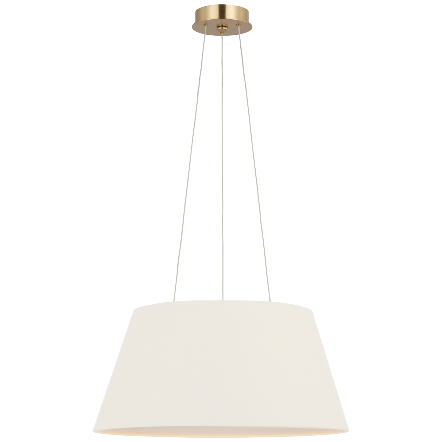 Caufield 21" Hanging Shade | Hand-Rubbed Antique Brass | Linen Shade