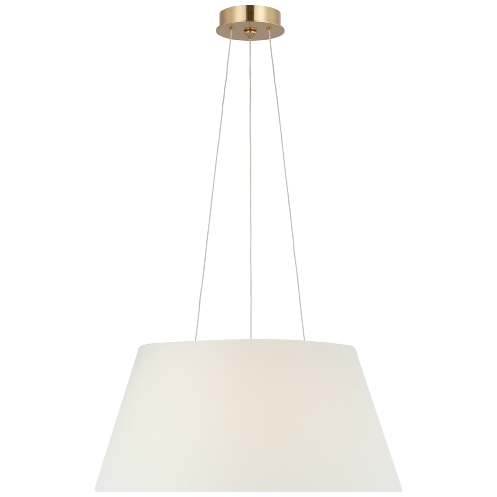 Caufield 21" Hanging Shade | Hand-Rubbed Antique Brass | Linen Shade