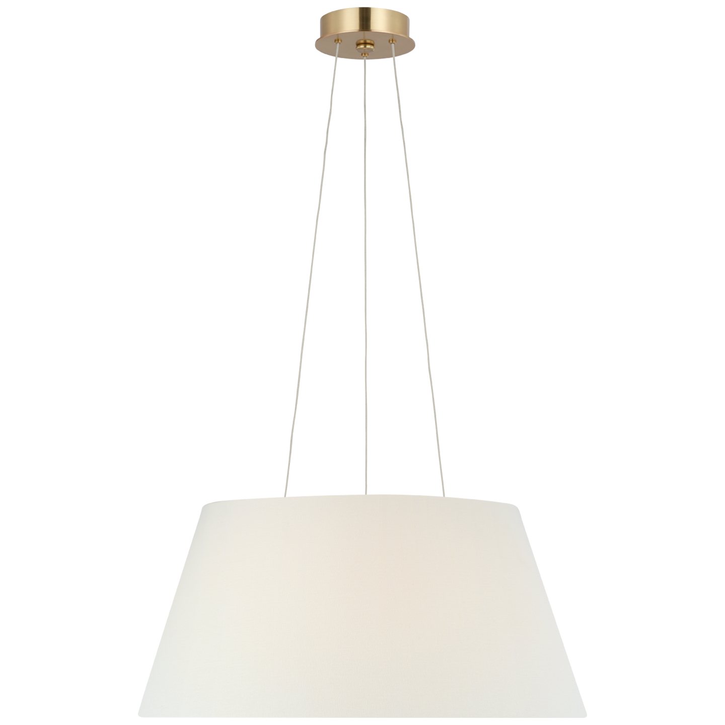 Caufield 21" Hanging Shade | Hand-Rubbed Antique Brass | Linen Shade