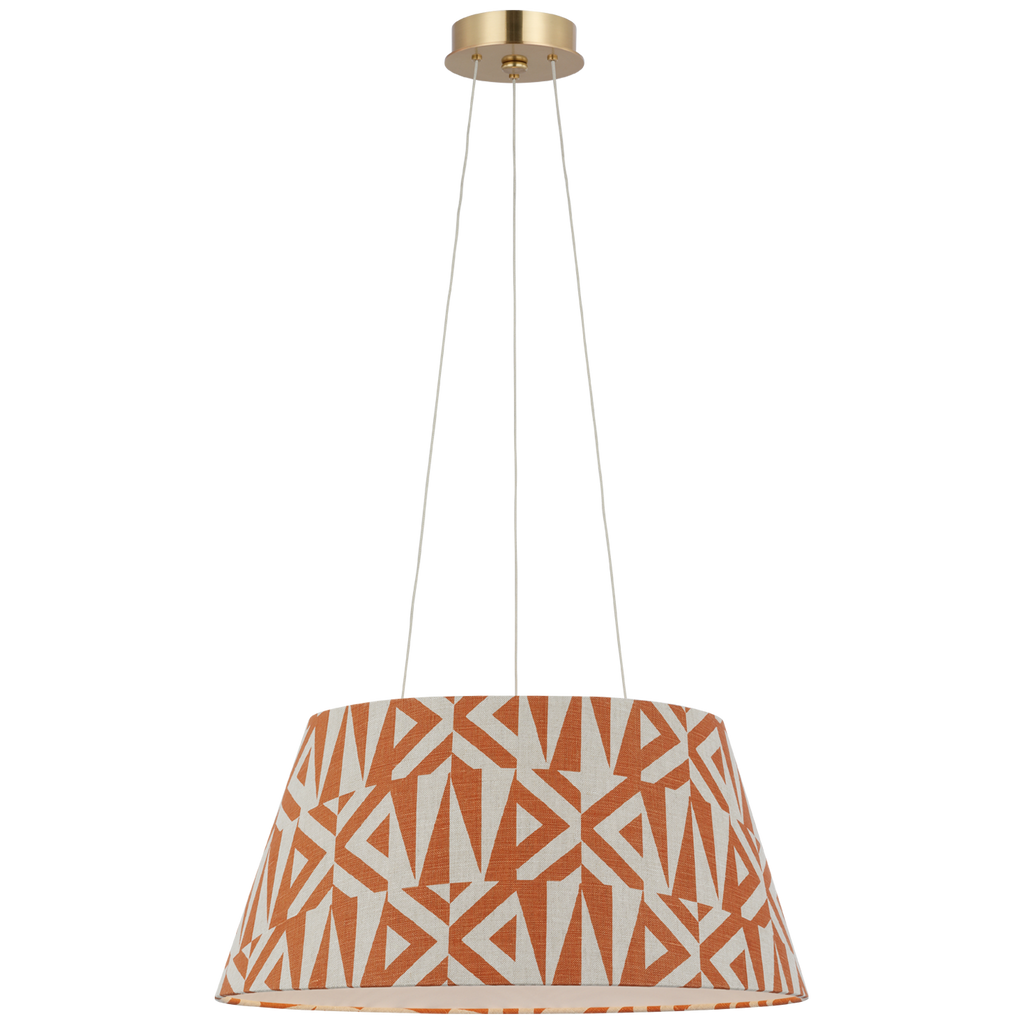 Caufield 21" Hanging Shade | Hand-Rubbed Antique Brass | Schumacher Brick Amero Shade