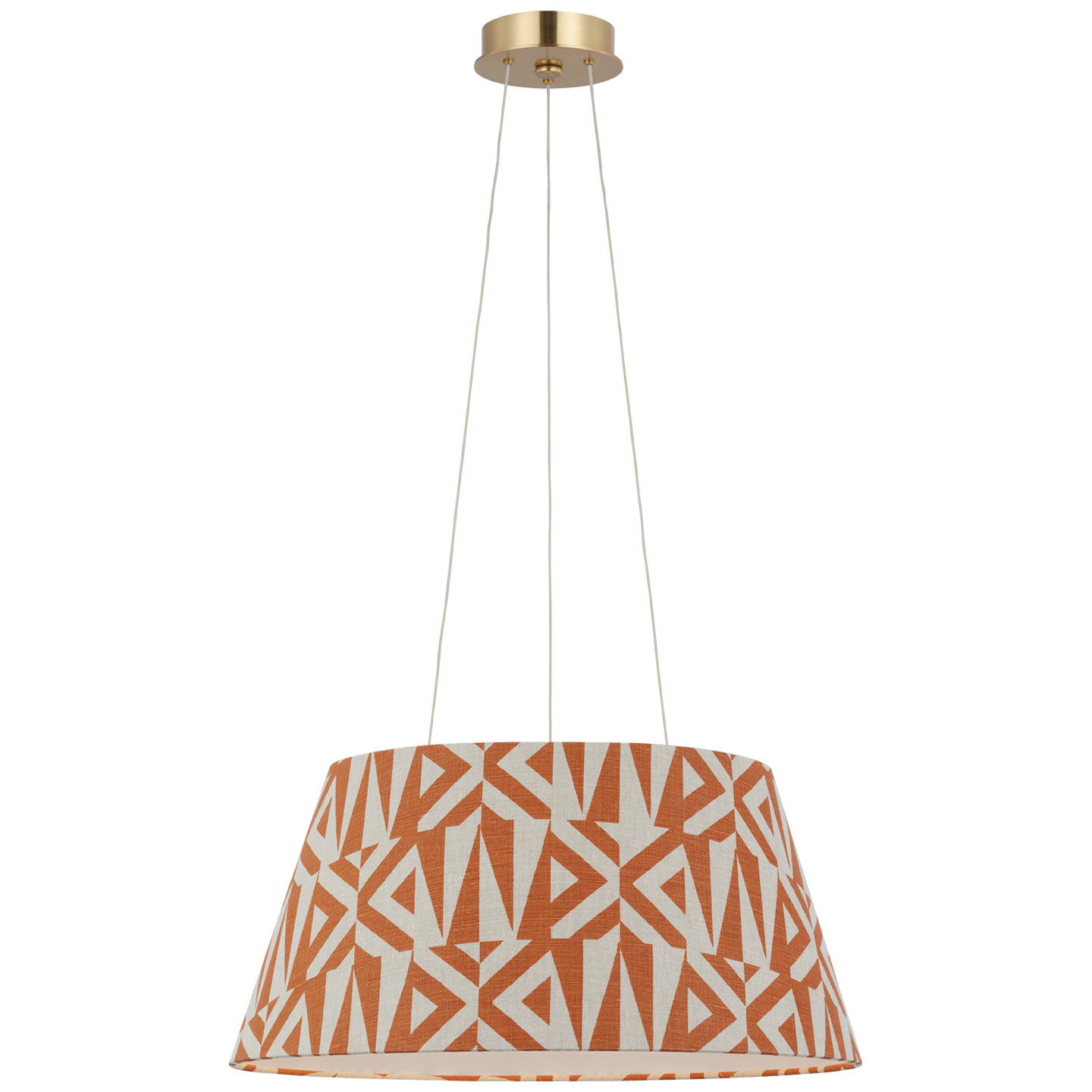Caufield 21" Hanging Shade | Hand-Rubbed Antique Brass | Schumacher Brick Amero Shade