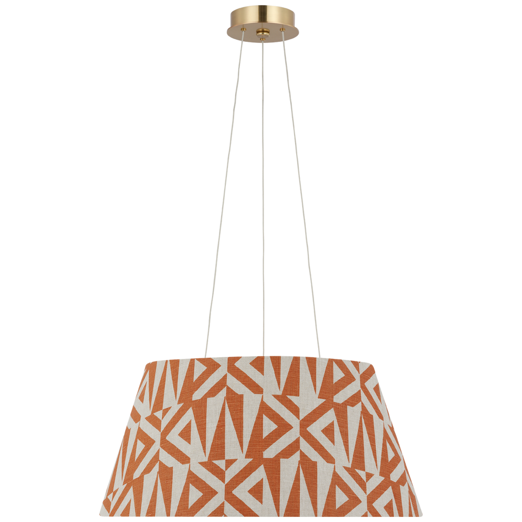 Caufield 21" Hanging Shade | Hand-Rubbed Antique Brass | Schumacher Brick Amero Shade