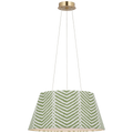 Caufield 21" Hanging Shade | Hand-Rubbed Antique Brass | Schumacher Verde La Jolla Shade