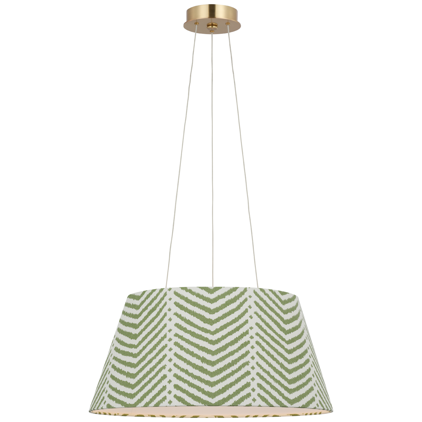Caufield 21" Hanging Shade | Hand-Rubbed Antique Brass | Schumacher Verde La Jolla Shade