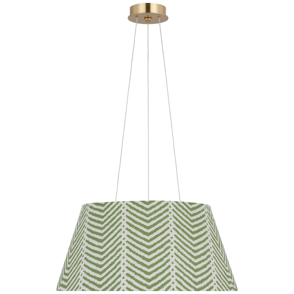 Caufield 21" Hanging Shade | Hand-Rubbed Antique Brass | Schumacher Verde La Jolla Shade
