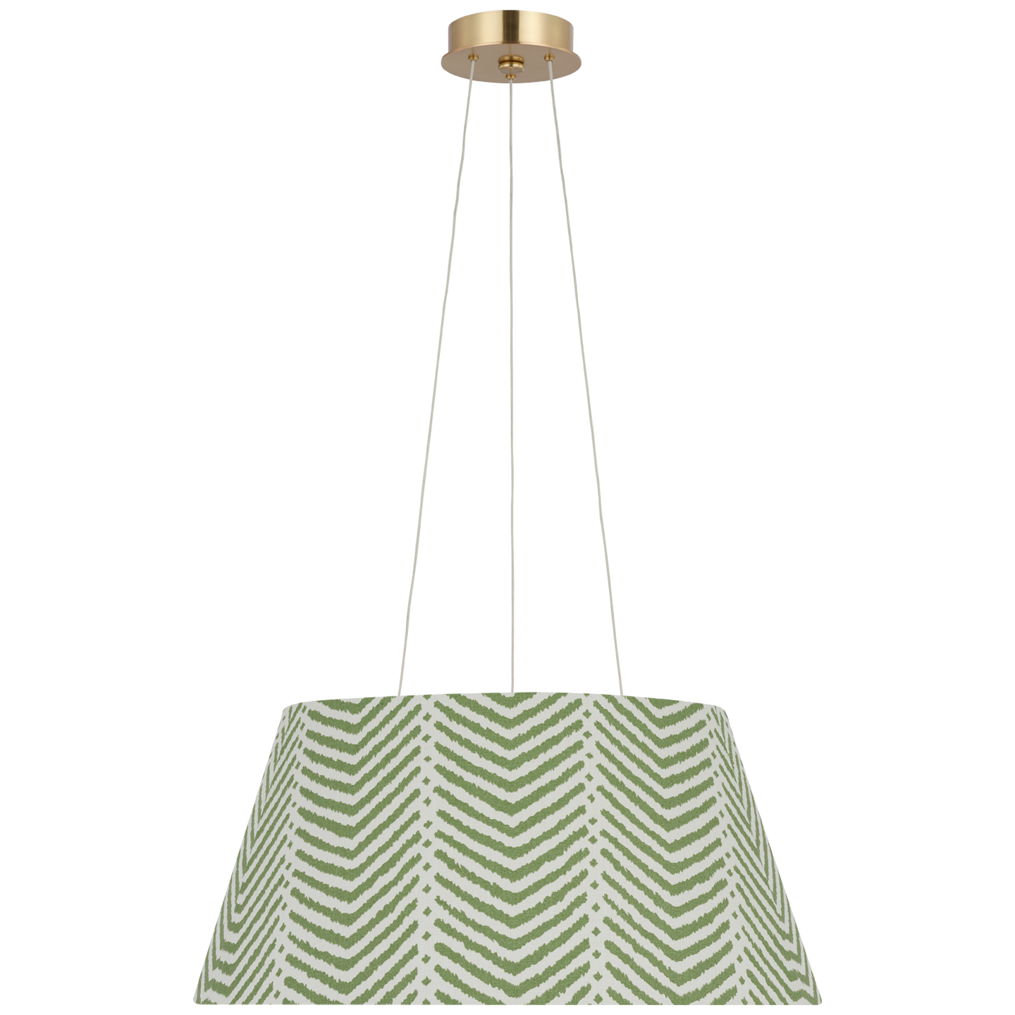 Caufield 21" Hanging Shade | Hand-Rubbed Antique Brass | Schumacher Verde La Jolla Shade