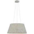 Caufield 21" Hanging Shade | Polished Nickel | Schumacher Taupe Abstract Leaf Shade