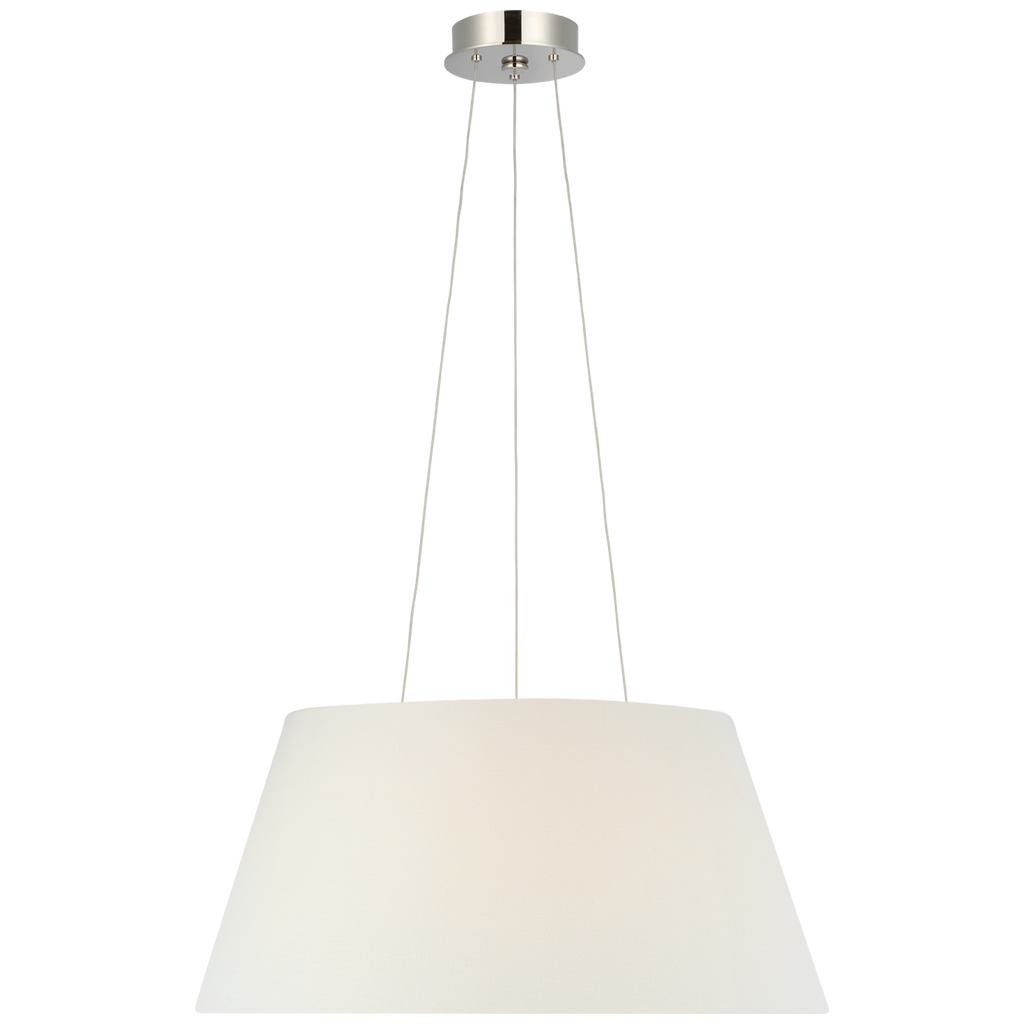 Caufield 21" Hanging Shade | Polished Nickel | Linen Shade