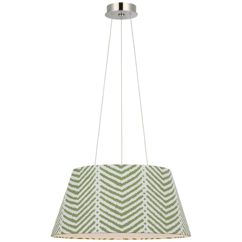 Caufield 21" Hanging Shade | Polished Nickel | Schumacher Verde La Jolla Shade