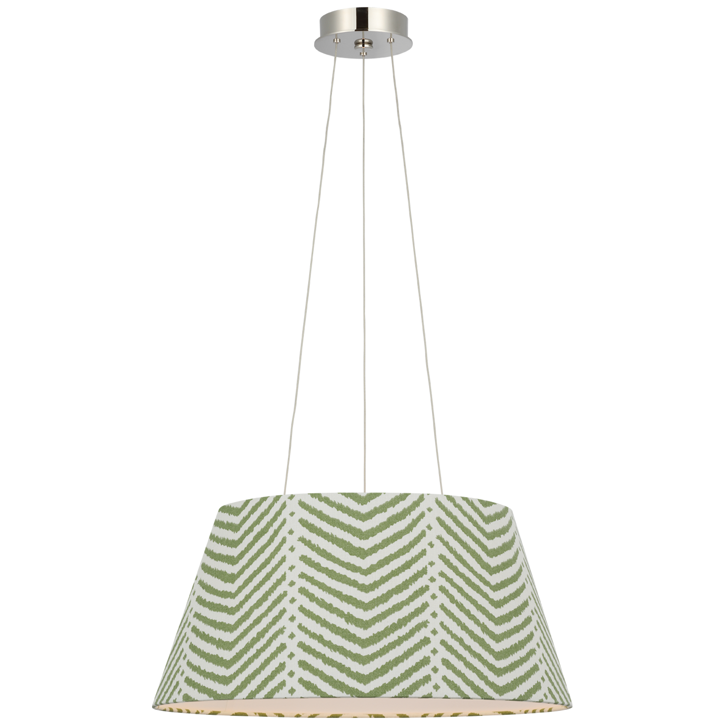 Caufield 21" Hanging Shade | Polished Nickel | Schumacher Verde La Jolla Shade