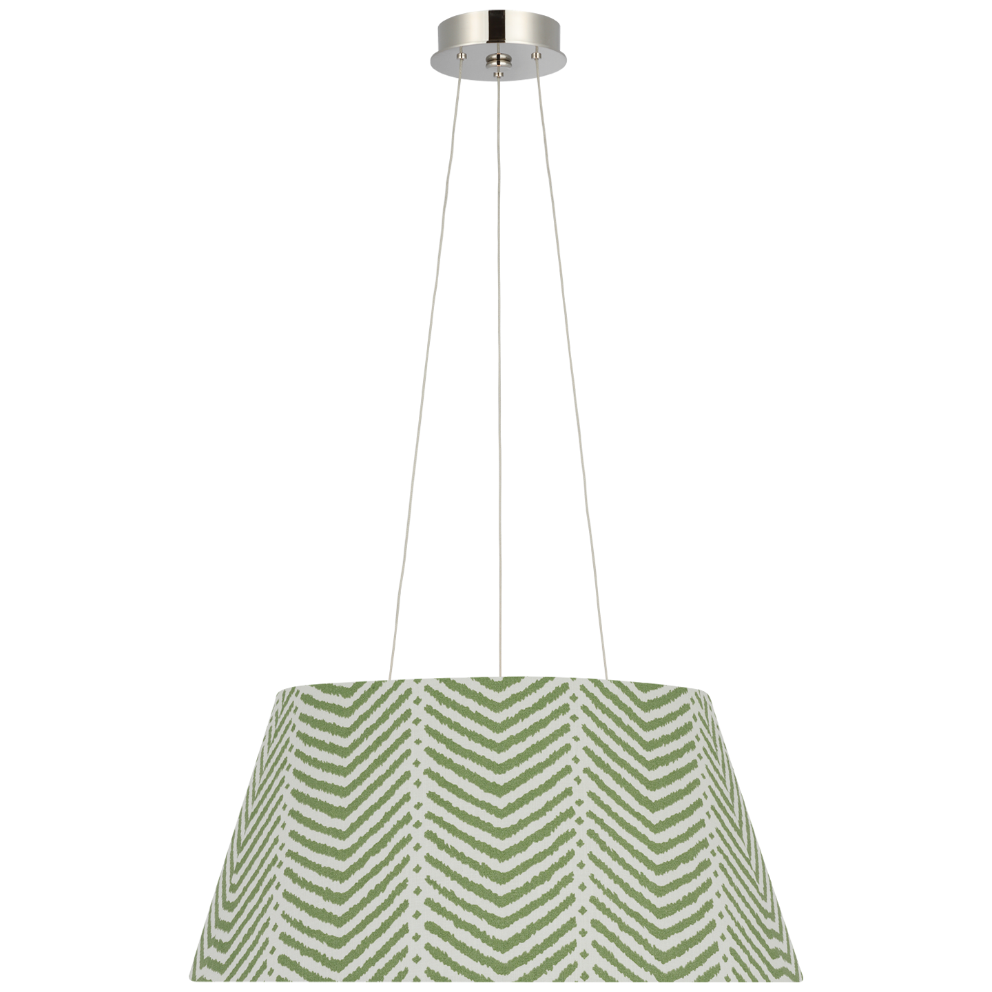 Caufield 21" Hanging Shade | Polished Nickel | Schumacher Verde La Jolla Shade