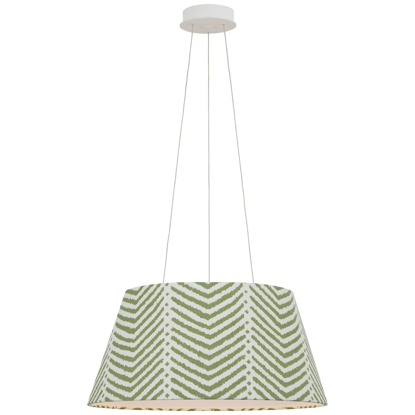 Caufield 21" Hanging Shade | Matte White | Schumacher Verde La Jolla Shade