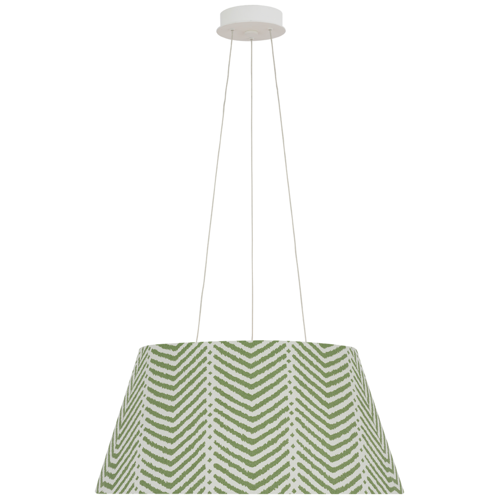 Caufield 21" Hanging Shade | Matte White | Schumacher Verde La Jolla Shade