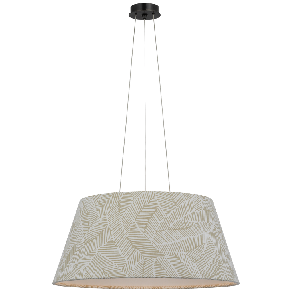 Caufield 29" Hanging Shade | Bronze | Schumacher Taupe Abstract Leaf Shade