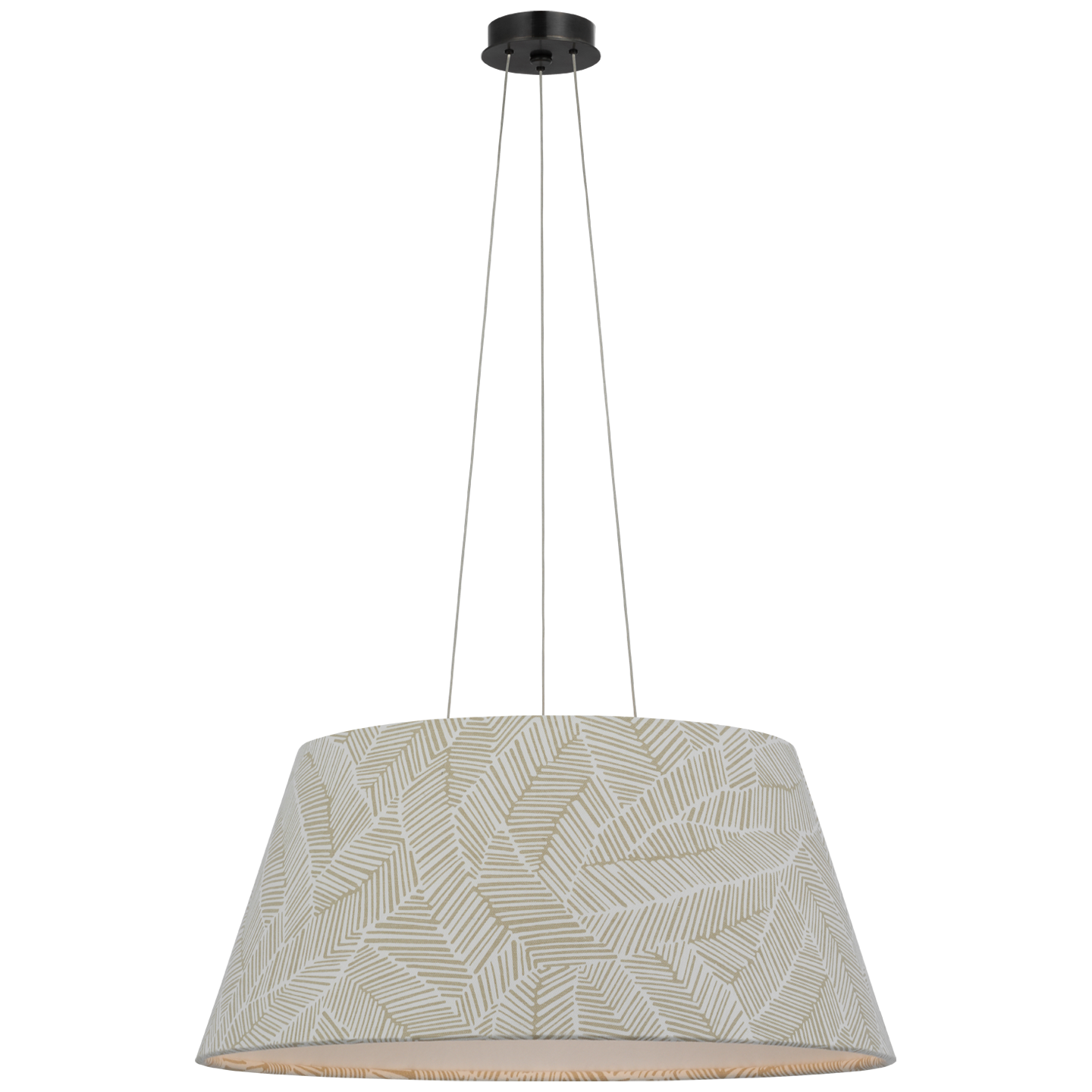 Caufield 29" Hanging Shade | Bronze | Schumacher Taupe Abstract Leaf Shade