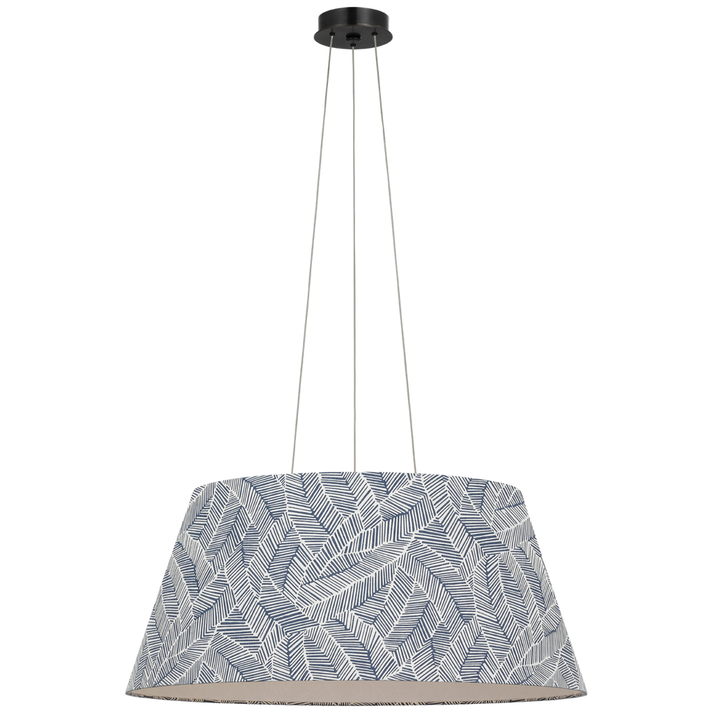 Caufield 29" Hanging Shade | Bronze | Schumacher Navy Abstract Leaf Shade